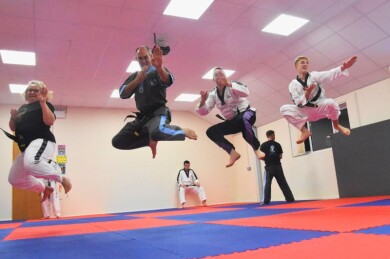 Black Belts Jumping