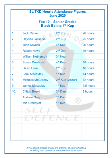 Slamazone Hours Trained June 6